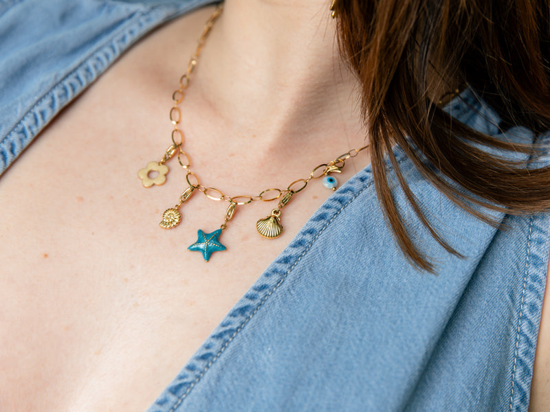 Charm étoile de mer bleu